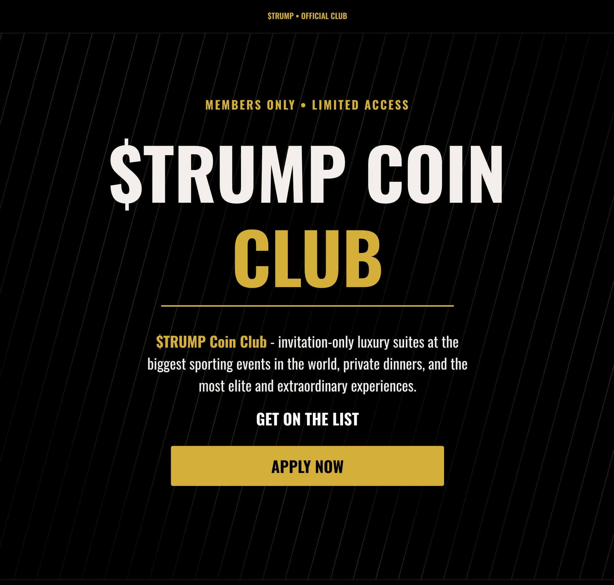 President Trump’s $TRUMP memecoin is preparing to launch a “Coin Club” membership scheme